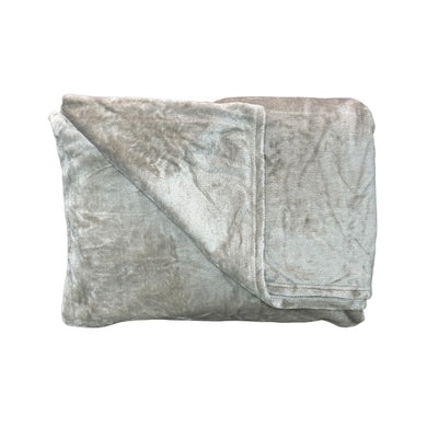 Frazada 1,5 Plz Gris Flannel Fleece Hotelería - gris claro