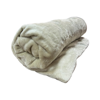 Frazada hotelera flannel fleece 2.5 plazas crudo