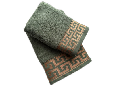 Set Toallas Caja Regalo Borde Jacq. Verde