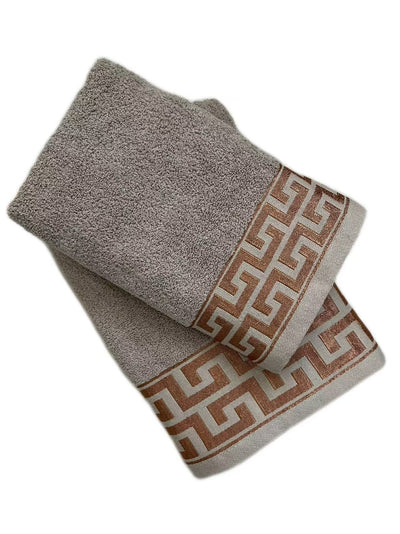 Set Toallas Caja Regalo Borde Jacq. Gris