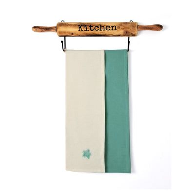 Set Paño Cocina Estrella Deshilachada 60X90 Cm Celeste - celeste