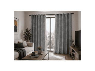 Set Cortina Velvet Emboss 140X220 Gris Pardo