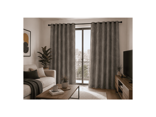 Set Cortina Velvet Emboss 140X220 Gris Claro