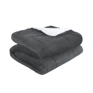 Cubrecama Corduroy Termico 1.5P - Gris Acero