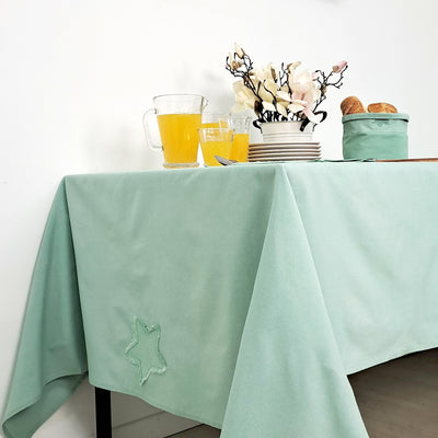 Mantel Estrella Deshilachada 160x250 Cm Celeste - celeste