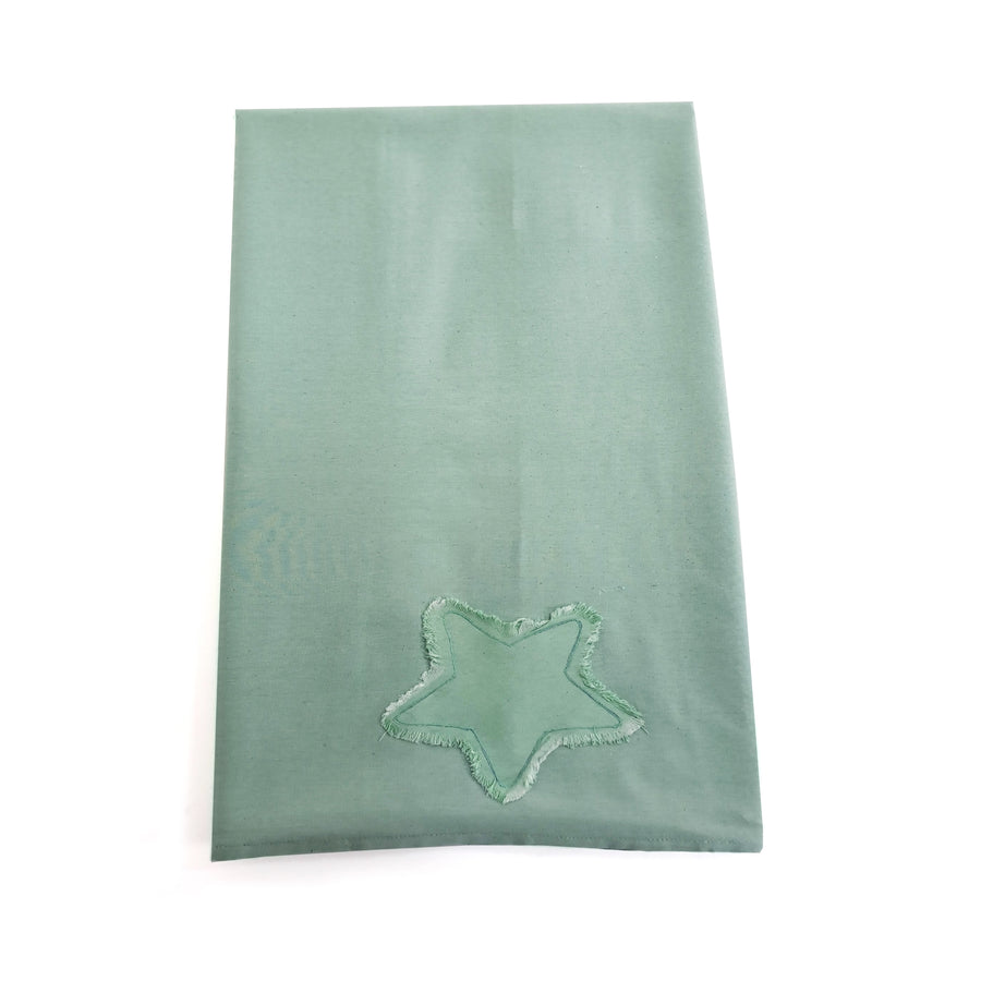 Camino Mesa Estrella Deshilachada 35x250 Cm Celeste
