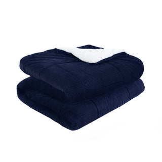 Cubrecama Corduroy Termico 2P - Azul Indigo