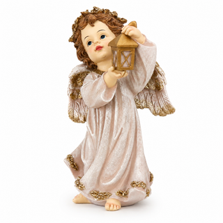 Ángel Navideño con Farol 20cm Decorativo
