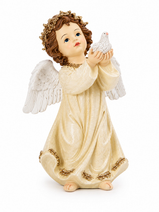 Ángel Navideño con Paloma Marfil 20 cm