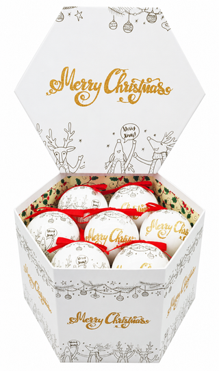 Set 14 Esferas Merry Christmas 75Mm