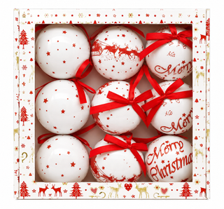 Set 9 Esferas Merry Christmas 75Mm