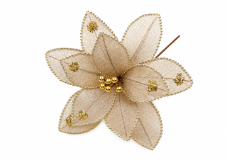 Flor Navideña Beige 30x33 cm