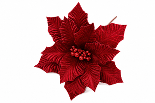 Flor Navideña Burdeo Decorativa 20x30 cm