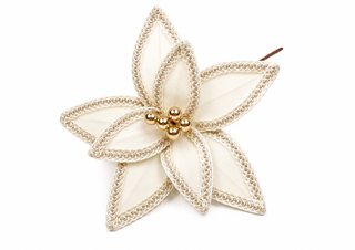 Flor Navideña Crudo Decorativa 25x28 cm