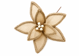 Flor Navideña Beige Decorativa 25x28 cm