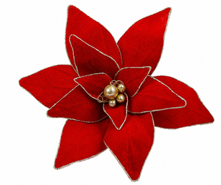 Flor Navideña Roja Grande 29x61 cm