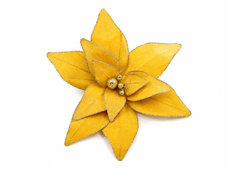 Flor Navideña Dorada 29x61 cm
