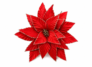 Flor Navideña Roja Decorativa 20x31 cm