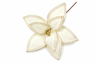 Flor Navideña Blanca Decorativa 30x32 cm
