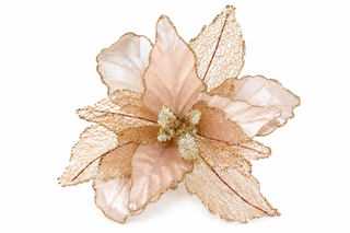Flor de Pascua Navideña Dorada 26 cm