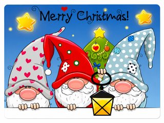 Set 4 Ind Gnomos Merry Christmas 44X28X0,04Cm