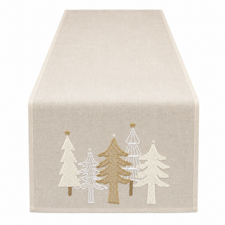 Camino Mesa Navideño Pinos Beige 35x170 cm