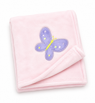 Manta Bordada Flannel Fleece 75 X 100 Cm Mariposa