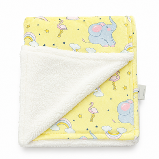Manta Estampada Sherpa 75 X 100 Cm Elefantes