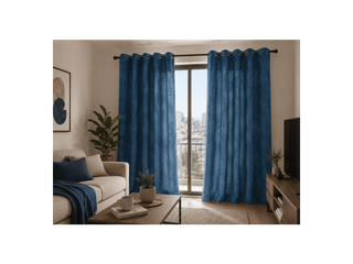Set Cortina Velvet Emboss 140X220 Azul