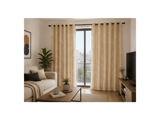 Set Cortina Velvet Emboss 140X220 Crudo