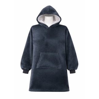 Poleron Manta Overside Sherpa Extra Cálido Chantilly Azul Marino