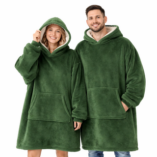 Poleron Manta Overside Sherpa Extra Cálido Chantilly verde