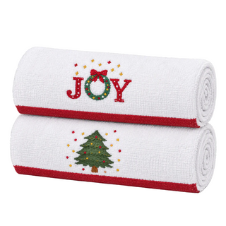 Set 2 Toallas Bordadas Joy Navidad 40X60 Cm
