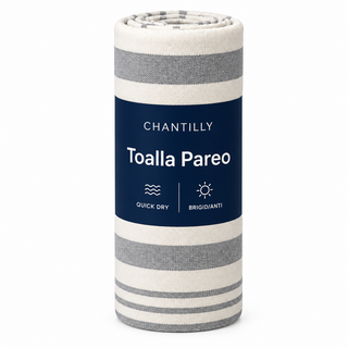 Pareo Toalla Turca 80x180 cm Gris Claro de Algodón y Poliéster