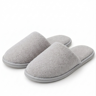 Set Bata + Pantuflas Franela Suave Chantilly Gris Plata