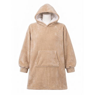 Poleron Manta Overside Sherpa Extra Cálido Chantilly Beige