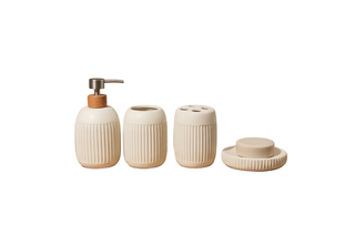 Set Accesorios Baño 4 Piezas Bosco Beige