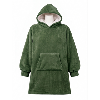 Poleron Manta Overside Sherpa Extra Cálido Chantilly verde