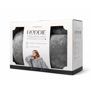 Poleron Manta Overside Sherpa Extra Cálido Chantilly Gris Plata