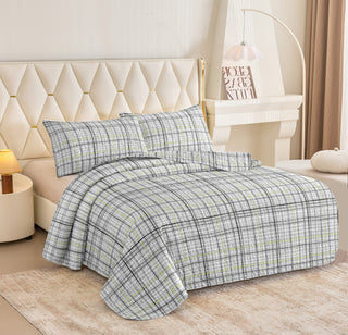 Quilt estampado Líneas Gris King Gris