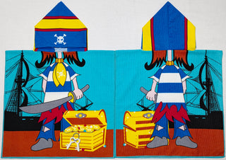 Poncho Infantil de Microfibra con Capucha Diseño Pirata 60 x 120 cm
