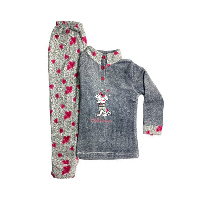 Pijama Niña Corazones T8 Gris - gris