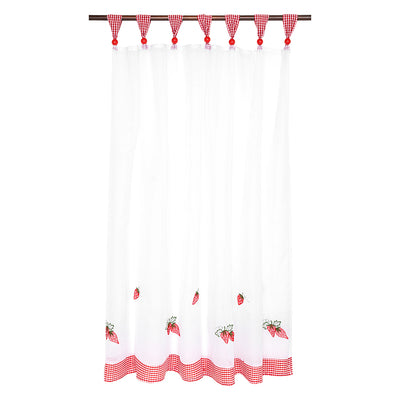 Cortina Velo Cocina Jx 120X135 Frutilla - blanco
