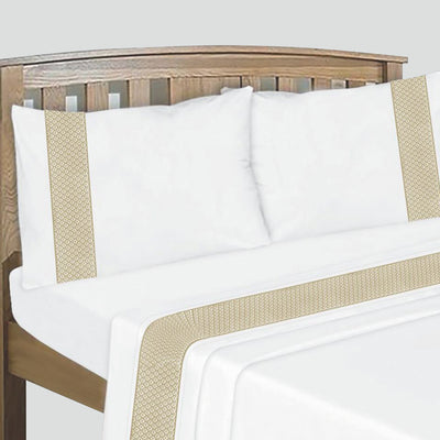 Sábanas Bordadas 144H Shine  Collection 1.5 Plazas Oro - dorado