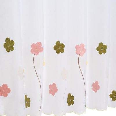 Cortina Velo Cocina Jx 120X135 Cm Petunias - blanco