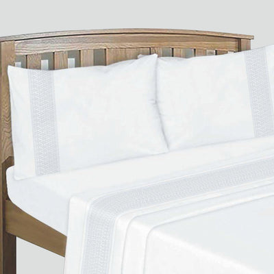 Sábanas Bordadas 144H Lance 1.5 Plazas Gris Perla - gris claro