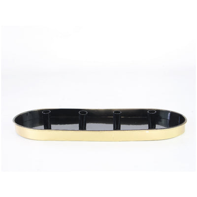 Candelabro Ovalado Color Negro - Velas 1,3 Cm Diametro - negro