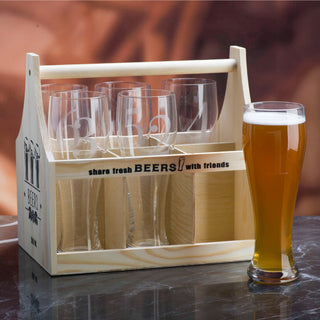 Set 6 Vaso Cerveza C/N° En Caja