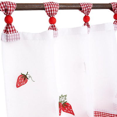 Cortina Velo Cenefa Frutilla Jx 135 X 45 Cm - blanco