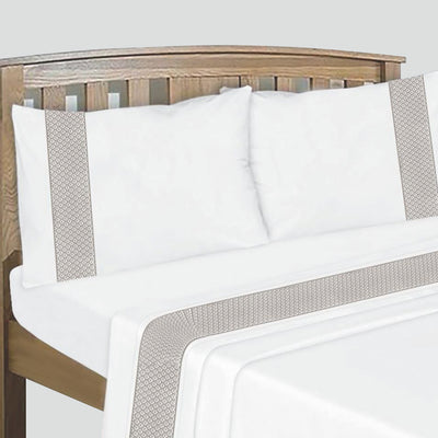 Sábanas Bordadas 144H Shine  Collection 1.5 Plazas Gris Marengo - gris